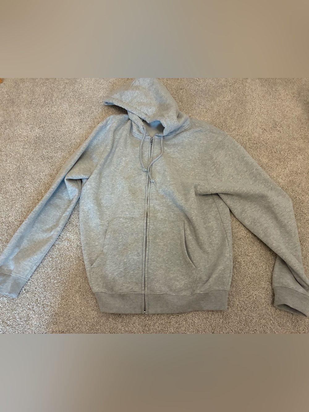 Gray Full-Zip Hooded Sweater